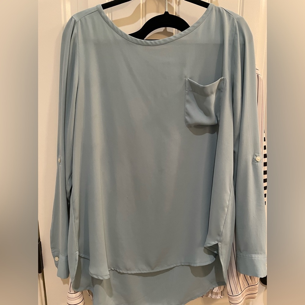 Loft- Sea-foam/light green silky blouse
